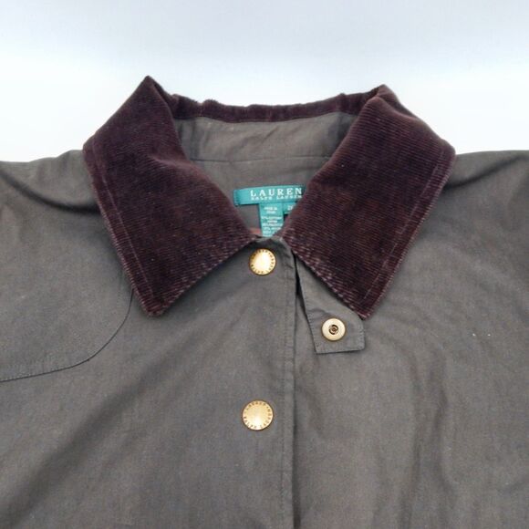 Lauren Ralph Lauren Hunting Chore Jacket Barn Coat Green Corduroy Collar Size XL - Picture 3 of 11